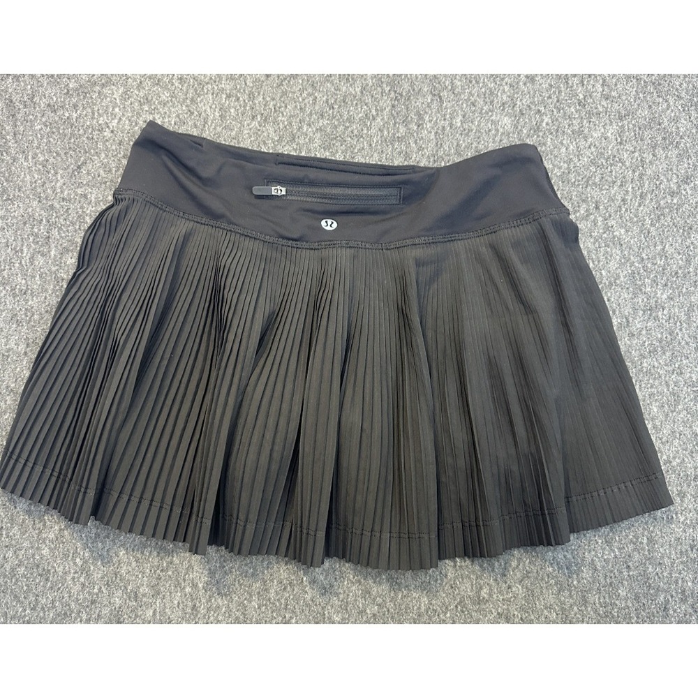 Lululemon Pleat To Street Skirt III Skort Shorts Black Size 4 Tennis Pickleball - Picture 15 of 16